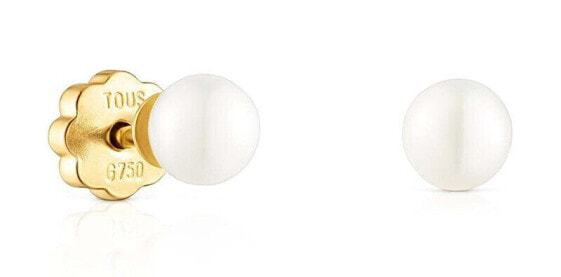 Gold earrings with real pearl 1003595900