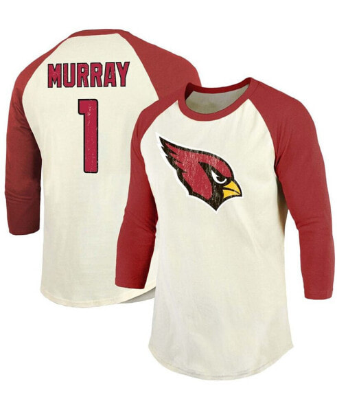 Men's Kyler Murray Cream, Cardinal Arizona Cardinals Vintage-like Inspired Player Name Number Raglan 3/4 Sleeve T-shirt