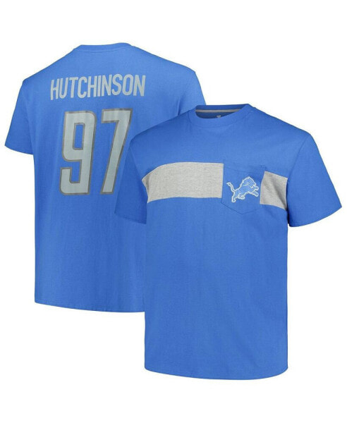 Men's Aidan Hutchinson Blue Detroit Lions Big Tall T-Shirt