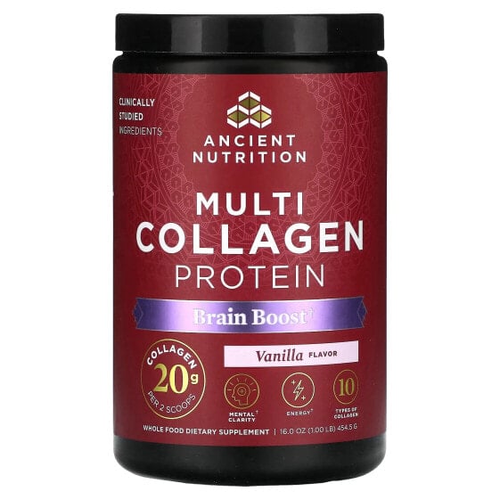 Биологически активная добавка Ancient Nutrition Multi Collagen Protein для мозга ванильная 454.5 г