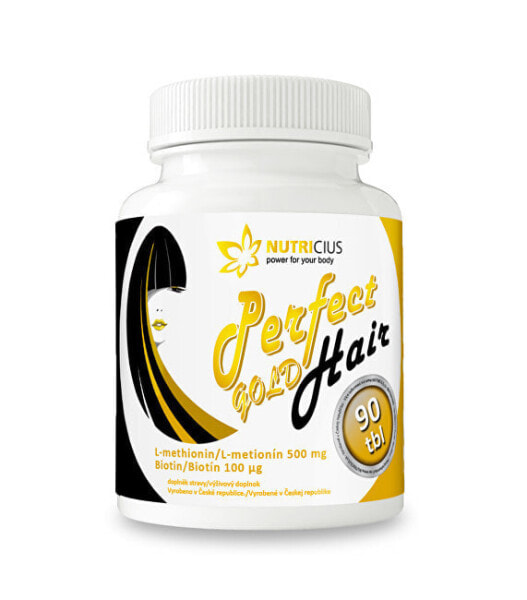 Nutricius Pefect Hair Gold Пищевая добавка с L-метионином для здоровых и красивых волос 90 таблеток