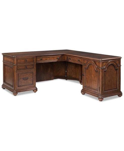 Clinton Hill Cherry Home Office L-Shaped Desk