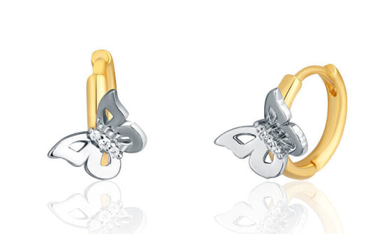 Matching bicolor earrings Butterfly with zircons SVLE1864X75BK00