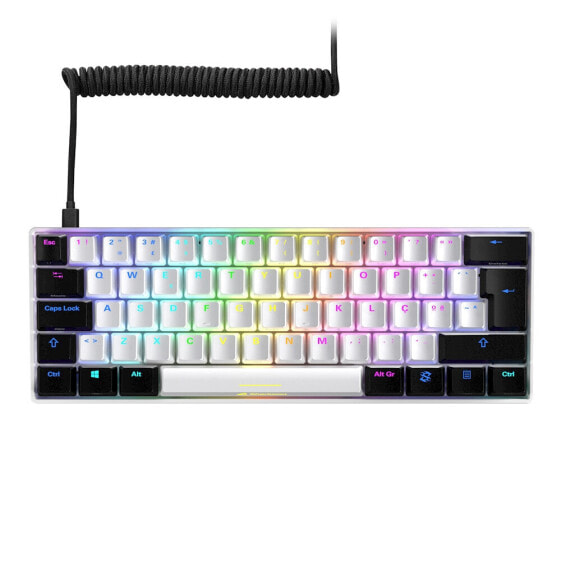 Sharkoon SGK50 S4 - 60% - RF Wireless + USB - QWERTY - RGB LED - White