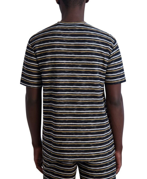 Men's Slim-Fit Textured Stripe Pocket T-Shirt