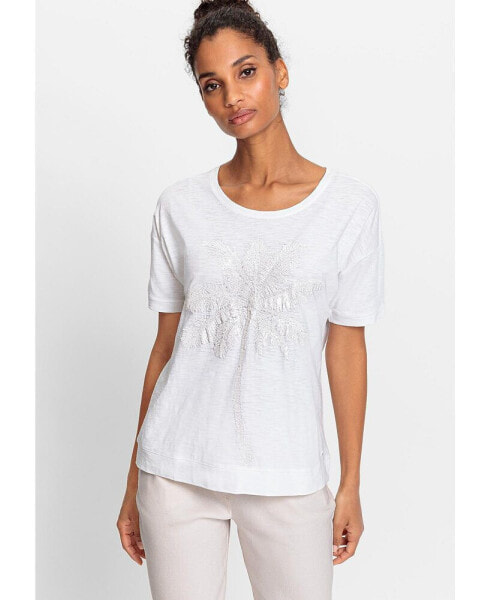 Women's 100% Organic Cotton Sequin Embellished T-Shirt