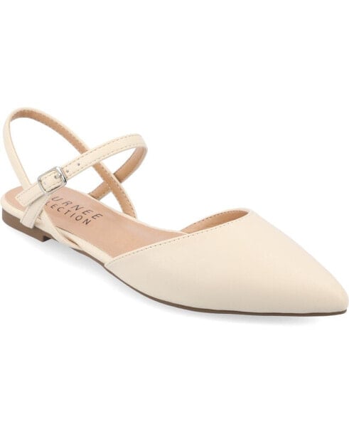 Women's Martine Buckle Pointed Toe Flats