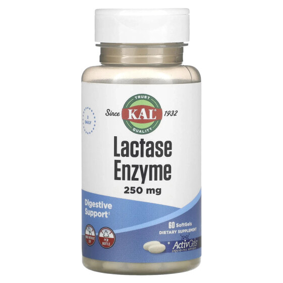 Lactase Enzyme, 250 mg, 60 Softgels (125 mg per Softgel)