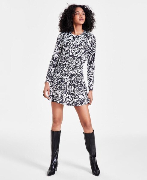 Women's Printed Ruched Mini Dress, Created for Macy's