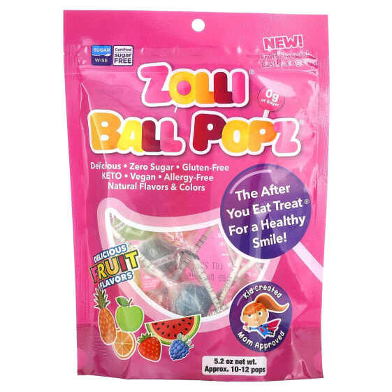 Леденцы Zollipops Zolli Ball Popz с фруктовым вкусом, 147 г