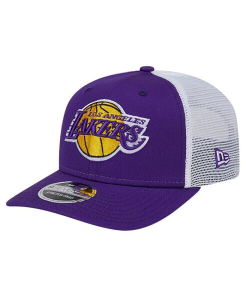 Men's Purple/White Los Angeles Lakers Trucker 9SEVENTY COOLERA Stretch-Snap Hat