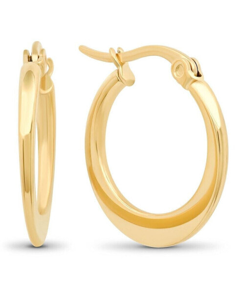 18K Gold Plated Stainless Steel Flat Hoop Earrings