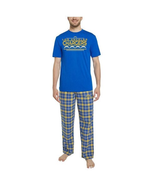 Пижама Concepts Sport Los Angeles Chargers Arctic T-shirt feud Flannel Pants