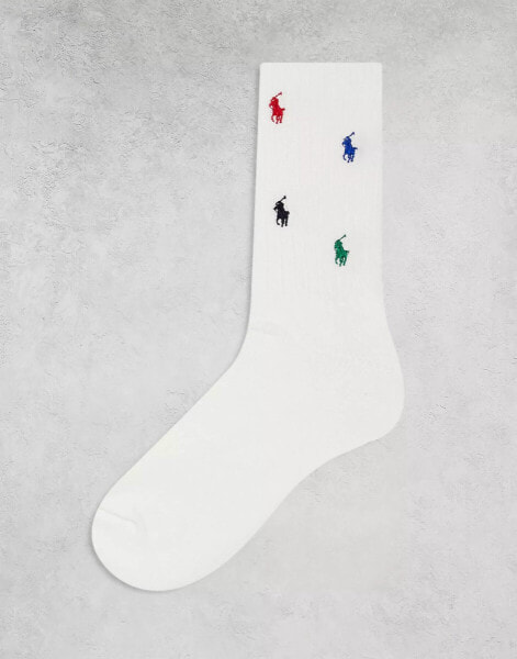 Polo Ralph Lauren socks with all over pony logo in off white