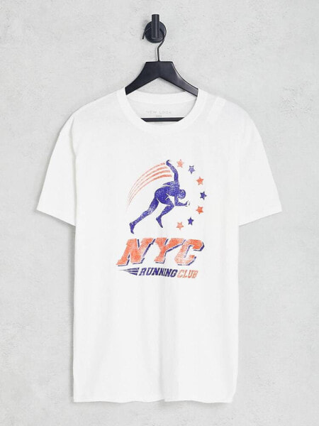 Футболка New Look - с принтом "NYC Running Club" на белом