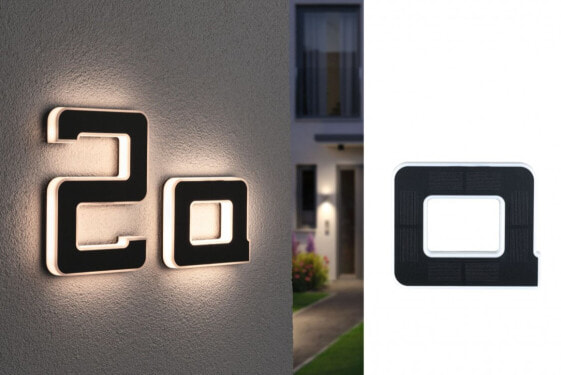PAULMANN Letter A - Outdoor wall lighting - Black - Plastic - IP44 - Facade - III