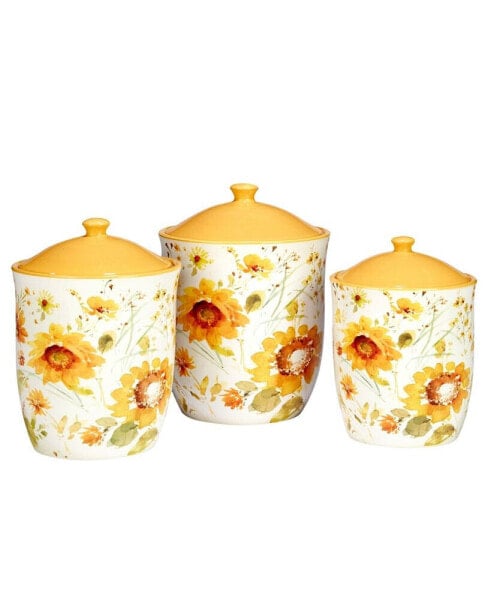 Sunflowers Forever Canister Set, 3 Piece