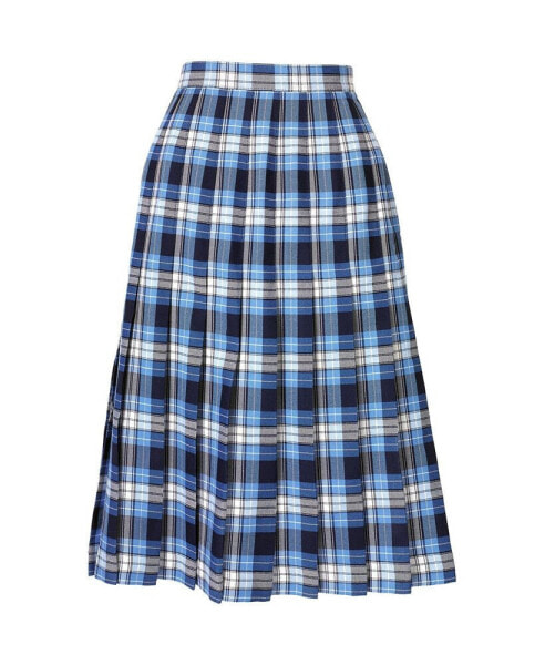 Women's School Uniform Plaid Pleated Skirt Below the Knee