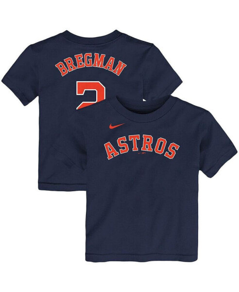 Boys and Girls Infant Alex Bregman Navy Houston Astros Player Name and Number T-shirt