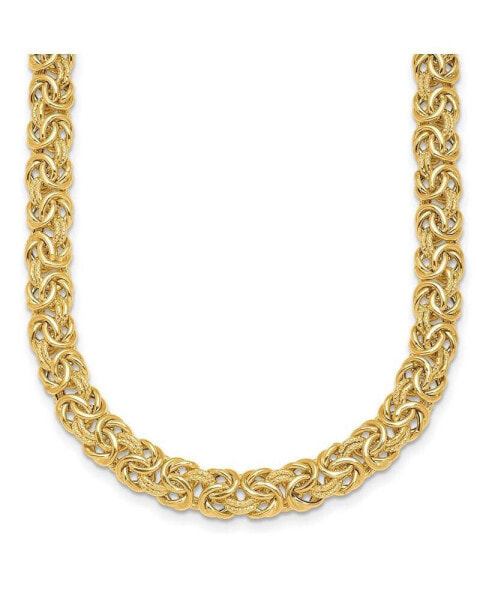 Diamond2Deal 18k Yellow Gold Textured Byzantine Necklace