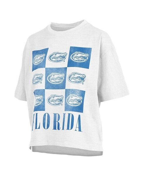 Women's White Distressed Florida Gators Motley Crew Andy Waist Length Oversized T-shirt