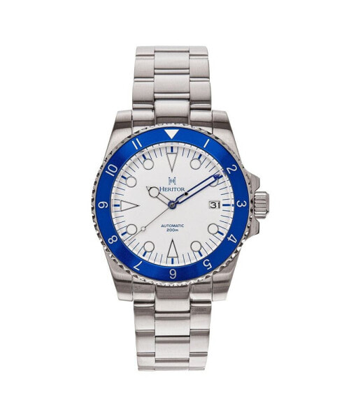 Часы и аксессуары Heritor Automatic мужские наручные часы Luciano из нержавеющей стали синего/белого цвета, 41 мм