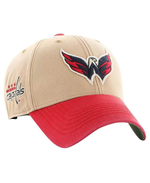 Men's Khaki, Red Distressed Washington Capitals Dusted Sedgwick MVP Adjustable Hat