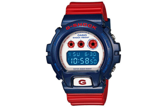 CASIO 卡西欧 G-SHOCK 经典系列 三眼美国队长配色 运动防水手表 日韩表 白蓝红色 DW-6900AC-2#送礼推荐# / Часы кварцевые CASIO G SHOCK DW-6900AC-2