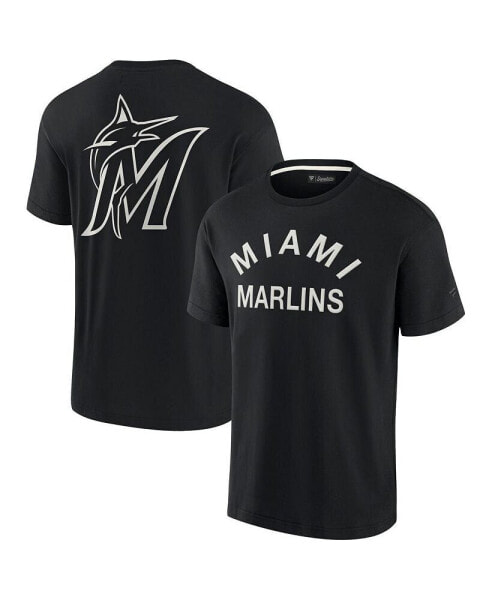 Men's and Women's Black Miami Marlins Super Soft Short Sleeve T-shirt