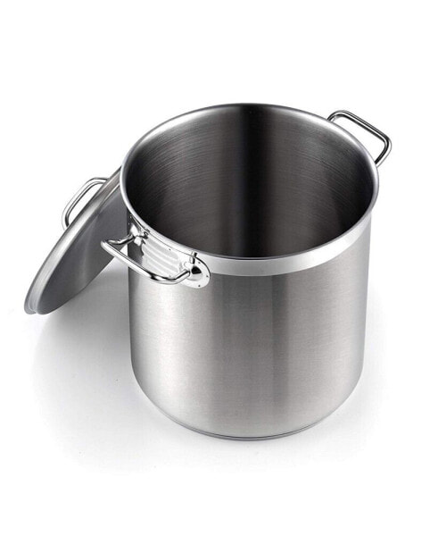 Stockpots Stainless Steel, 11 Quart Professional Grade Stock Pot with Lid, Silver