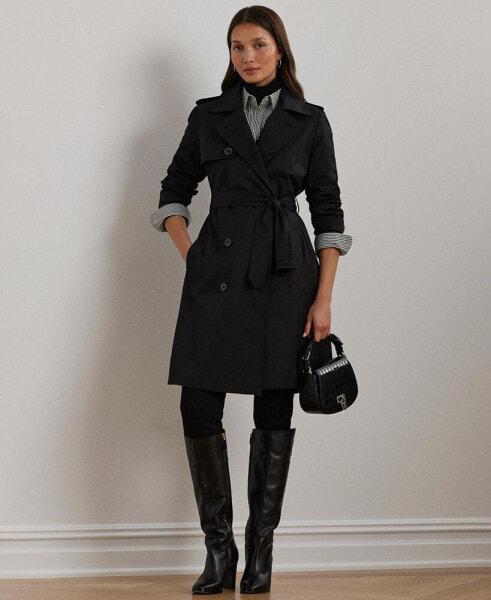 Women's Belted Water-Resistant Trench Coat