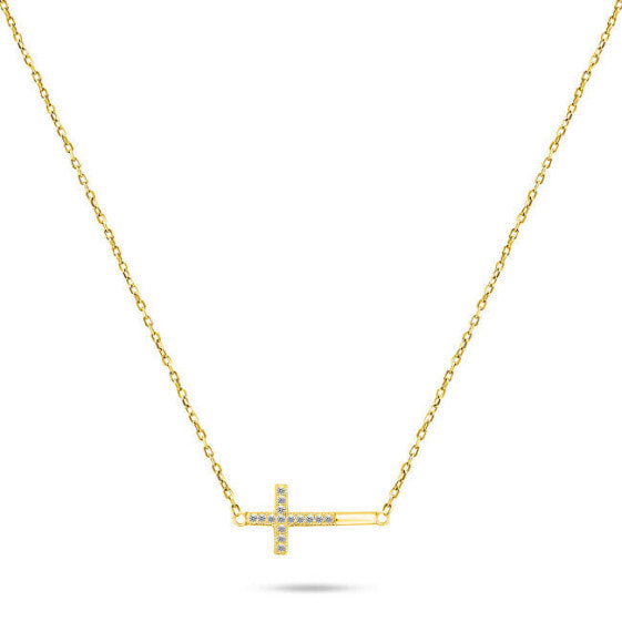 Timeless Gold Plated Cross Necklace NCL58Y