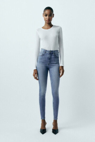 Джинсы с высокой посадкой ZARA High-rise skinny sculpt