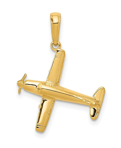 Macy's low-Wing Airplane Pendant in 14k Yellow Gold