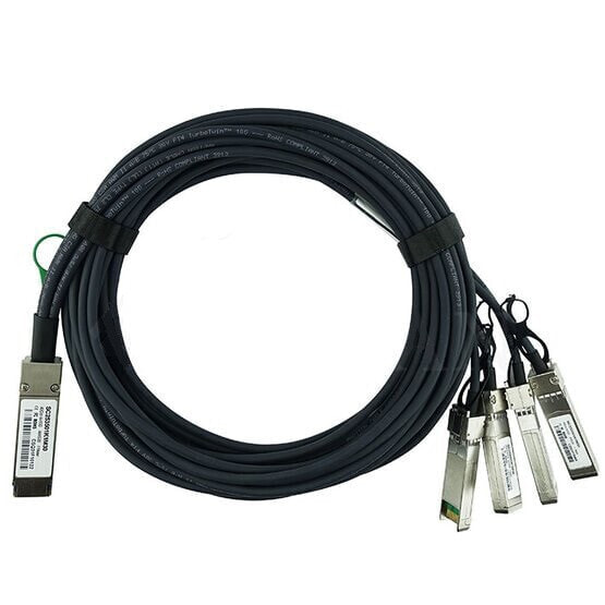 BlueOptics MC2609130-001 - 1 m - QSFP - 4xSFP+ - Male/Male - Black - 40 Gbit/s