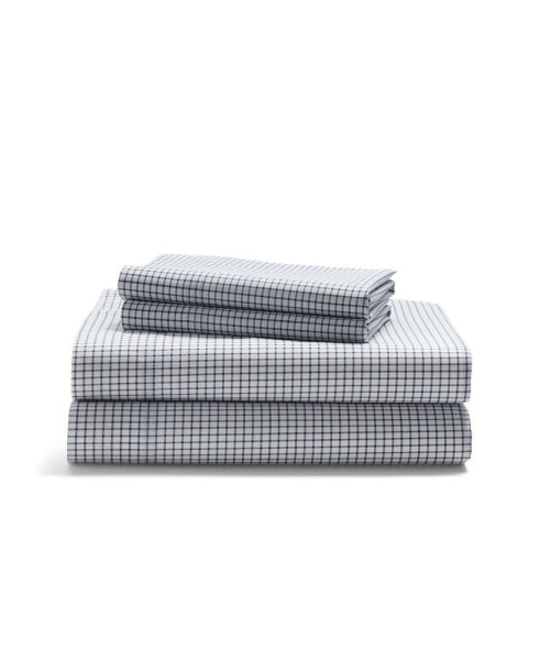 Sloane Checked 4-Pc. Antimicrobial Sheet Set, Queen