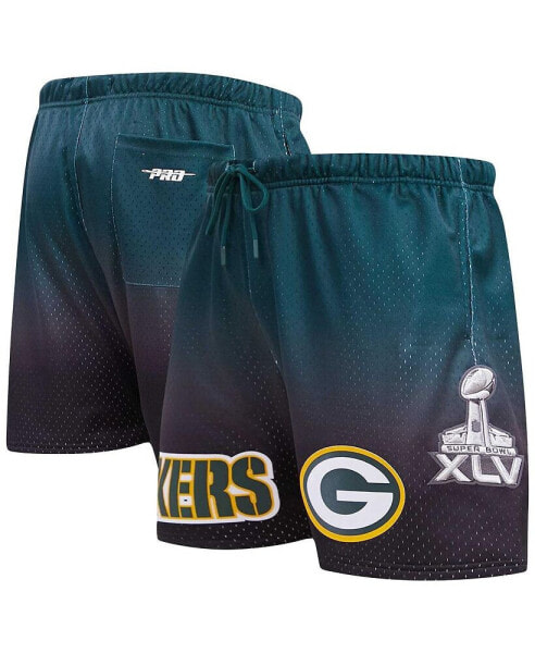 Men's Black, Green Green Bay Packers Ombre Mesh Shorts