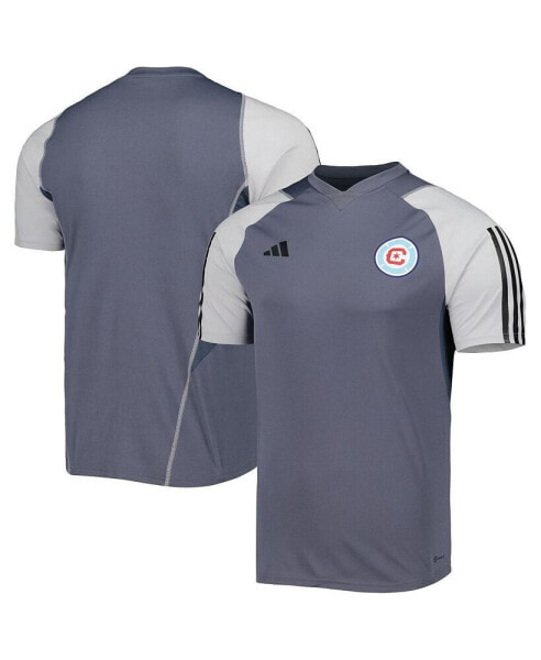 Футболка Adidas для тренировок "Chicago Fire 2023" серого цвета для мужчин
