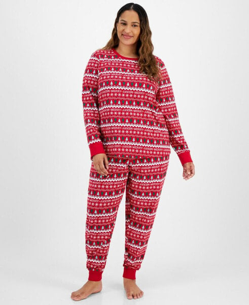 Family Pajamas Plus Size 2-Pc. Cotton Merry Mix It Family Matching Christmas Pajamas, Created for Macy's