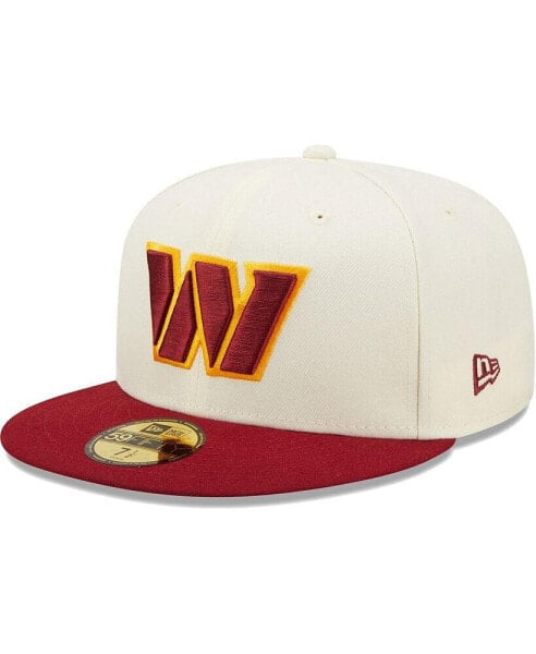 Головной убор New Era мужской кепка Tri-Chrome Washington Commanders Cream, Burgundy 59FIFTY