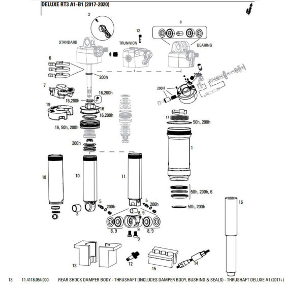 ROCKSHOX Rear Shock Damper Body For Thrushaft Deluxe A1 2017+ Corp