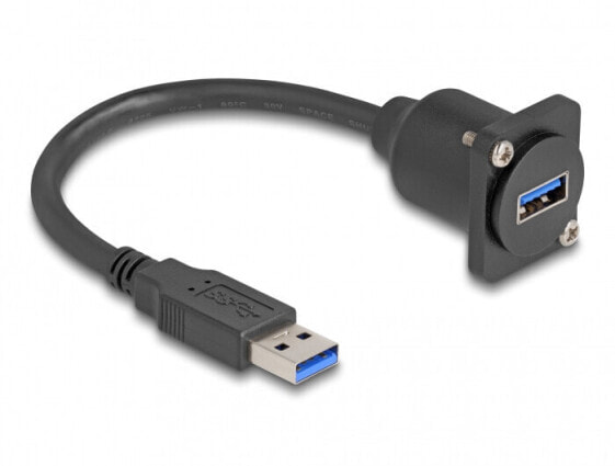 Delock D-Typ USB 5 Gbps Kabel Typ-A Stecker zu Buchse schwarz 20 cm - Cable - Digital