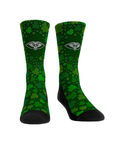 Men's and Women's Socks New Orleans Pelicans St. Patty's Day Shamrock Crew Socks