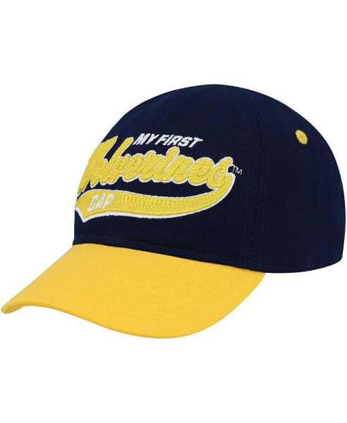 Infant Boys and Girls Navy, Maize Michigan Wolverines Old School Slouch Flex Hat