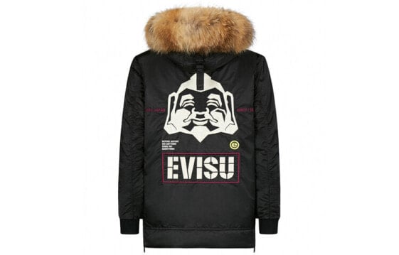 Пуховик EVISU Trendy Embroidered XXL Black