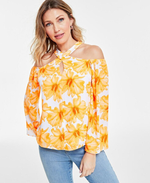 Блузка с принтом цветов I.N.C. International Concepts для женщин, на шею "Halter" (Инк концепция международной торговли, создана для Macy's)
