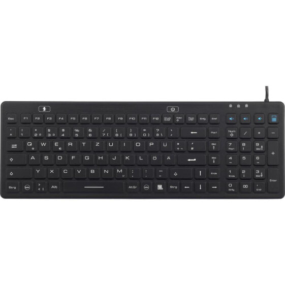 Conrad Energy Conrad IM-IKB110-BK - Full-size (100%) - USB - Mechanical - QWERTZ - Black - Mouse included