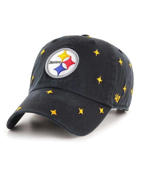 Men's and Women's Black Pittsburgh Steelers Confetti Clean Up Adjustable Hat