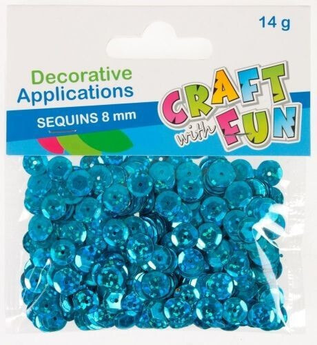 Товар для праздников Craft with Fun Цекинки лазерные 8 мм синие (383935)