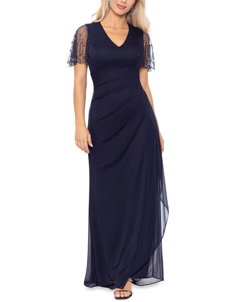 Women's Lace-Sleeve Gown